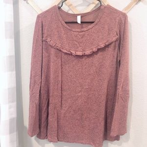 Pink ruffle sweater